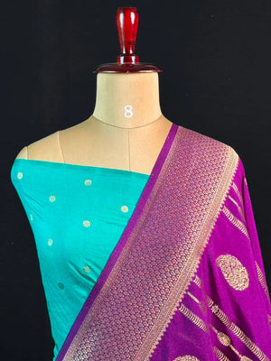 Zari Banarasi Georgette Saree-TIE AND DYE CHIFFON