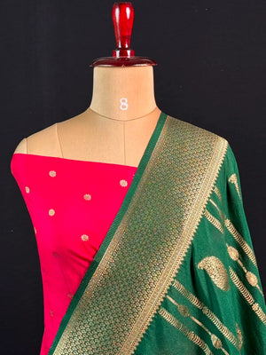 Zari Banarasi Georgette Saree-TIE AND DYE CHIFFON