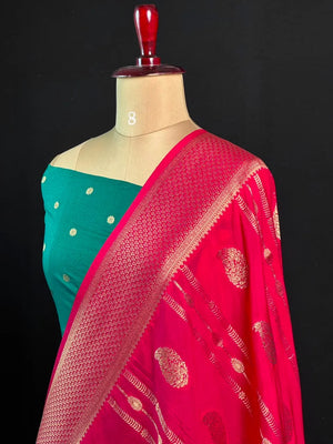 Zari Banarasi Georgette Saree-TIE AND DYE CHIFFON
