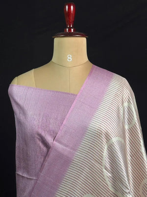 Chic Pastel Tussar Silk Saree for Timeless Elegance