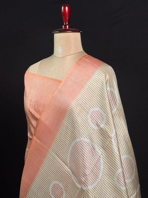 Chic Pastel Tussar Silk Saree for Timeless Elegance