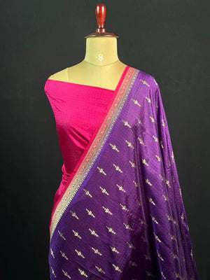 Premium Raw Kota Chex Silk Saree – Lightweight & Stylish