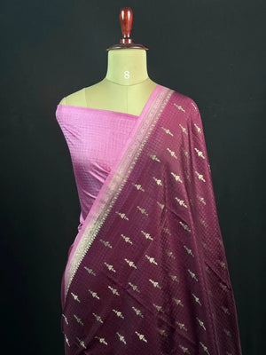 Premium Raw Kota Chex Silk Saree – Lightweight & Stylish