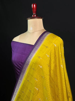 Premium Raw Kota Chex Silk Saree – Lightweight & Stylish