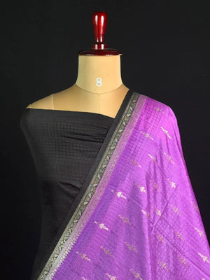 Premium Raw Kota Chex Silk Saree – Lightweight & Stylish