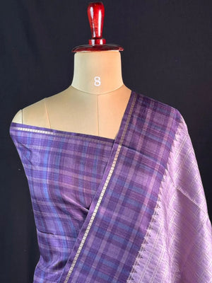 Tasar Silk Saree-(Tasar block print)
