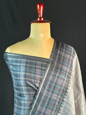 Tasar Silk Saree-(Tasar block print)