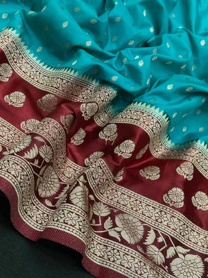 Soft Raw Silk Saree with Natural Texture and Gloss(Tiago)