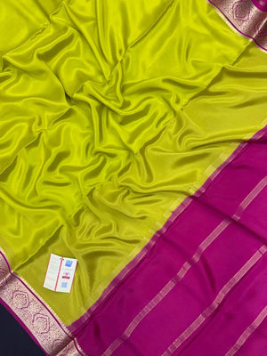 Authentic Pure Mysore Silk Saree with Zari Border (Tilak Pp Cont)