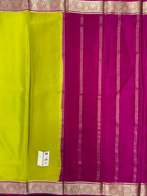 Authentic Pure Mysore Silk Saree with Zari Border (Tilak Pp Cont)