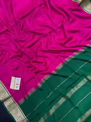 Authentic Pure Mysore Silk Saree with Zari Border (Tilak Pp Cont)