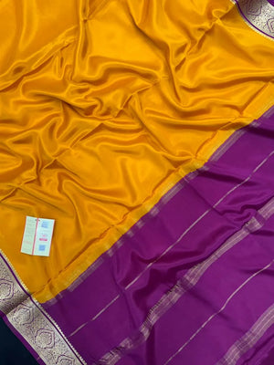 Authentic Pure Mysore Silk Saree with Zari Border (Tilak Pp Cont)