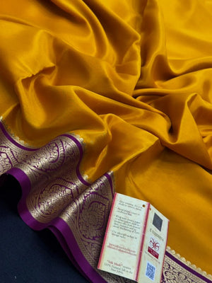 Authentic Pure Mysore Silk Saree with Zari Border (Tilak Pp Cont)