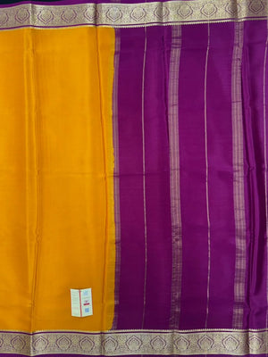Authentic Pure Mysore Silk Saree with Zari Border (Tilak Pp Cont)