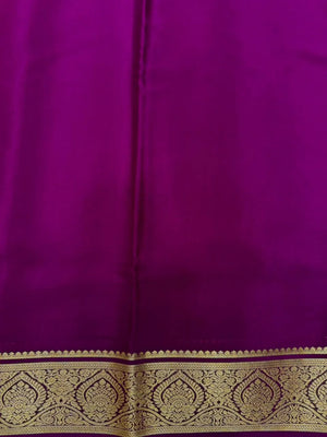 Authentic Pure Mysore Silk Saree with Zari Border (Tilak Pp Cont)