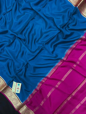 Authentic Pure Mysore Silk Saree with Zari Border (Tilak Pp Cont)