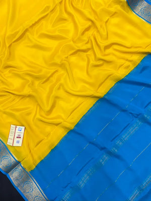 Authentic Pure Mysore Silk Saree with Zari Border (Tilak Pp Cont)