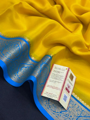 Authentic Pure Mysore Silk Saree with Zari Border (Tilak Pp Cont)