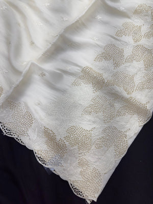 “Elegant woman wearing a graceful Tussar silk saree with a soft sheen, fine texture, and minimalistic patterns—ideal for regular wear with a touch of timeless sophistication.”