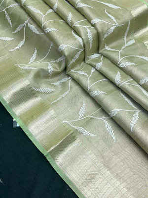 Woman wearing a Tussar Silk Saree with natural texture and subtle sheen, ideal for weddings, festivals, and cultural events.