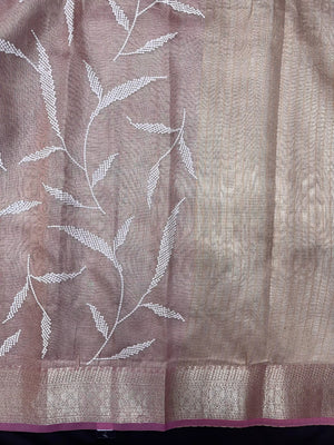 Woman wearing a Tussar Silk Saree with natural texture and subtle sheen, ideal for weddings, festivals, and cultural events.