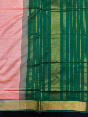 Woman wearing an Uppada Cotton Silk Saree with lightweight, breathable drape and subtle sheen, ideal for office and festive occasions.