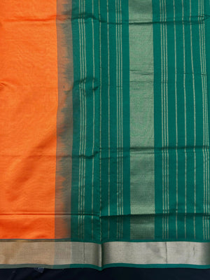 Woman wearing an Uppada Cotton Silk Saree with lightweight, breathable drape and subtle sheen, ideal for office and festive occasions.