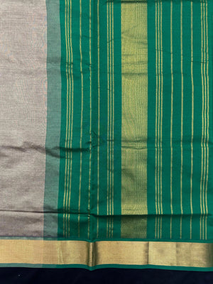 Woman wearing an Uppada Cotton Silk Saree with lightweight, breathable drape and subtle sheen, ideal for office and festive occasions.