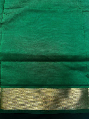 Woman wearing an Uppada Cotton Silk Saree with lightweight, breathable drape and subtle sheen, ideal for office and festive occasions.