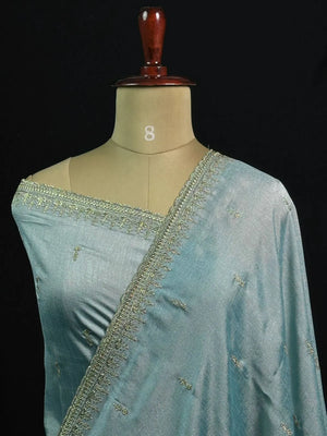 Designer Semi Banarasi Tussar Saree with Golden Zari Touch