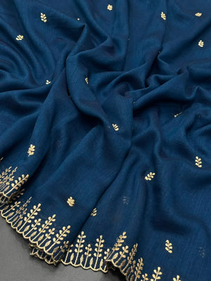 Designer Semi Banarasi Tussar Saree with Golden Zari Touch