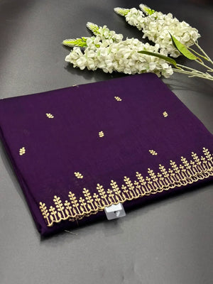 Designer Semi Banarasi Tussar Saree with Golden Zari Touch