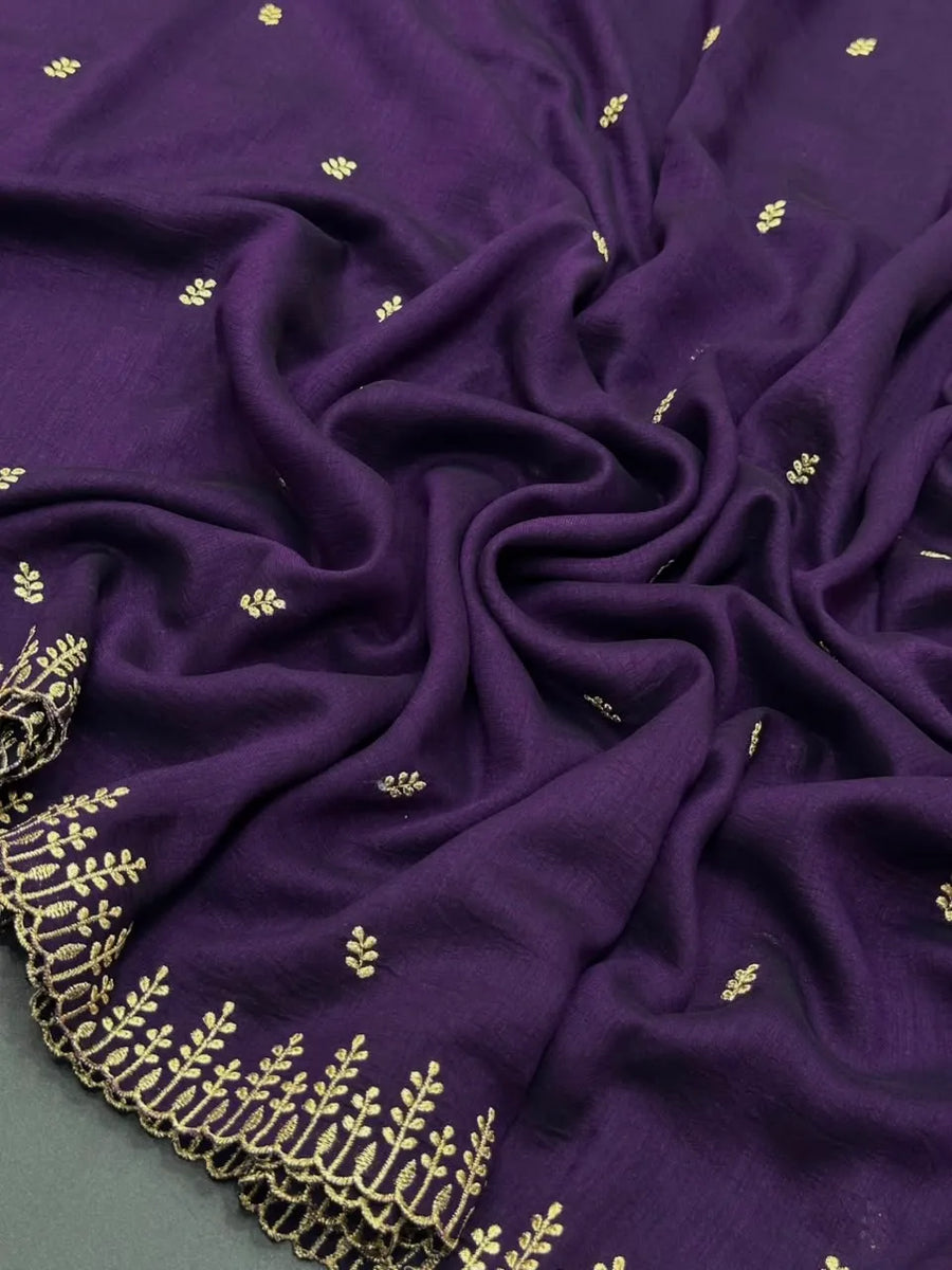 Designer Semi Banarasi Tussar Saree with Golden Zari Touch