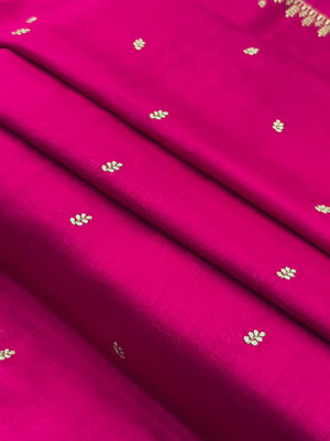 Designer Semi Banarasi Tussar Saree with Golden Zari Touch