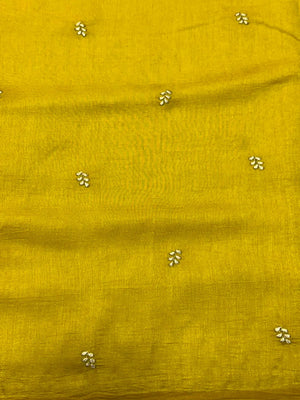 Designer Semi Banarasi Tussar Saree with Golden Zari Touch