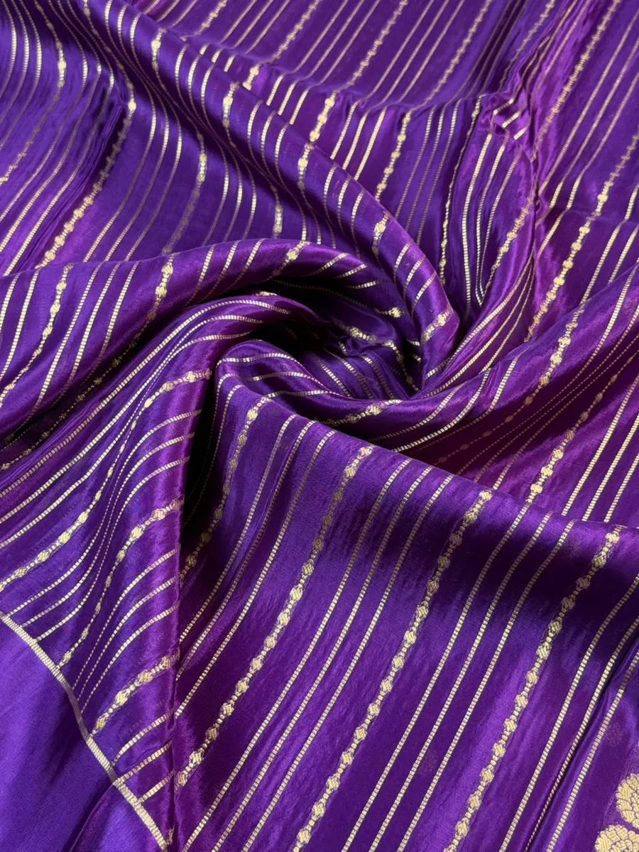 Viscose Crepe Satin Zari Border Saree