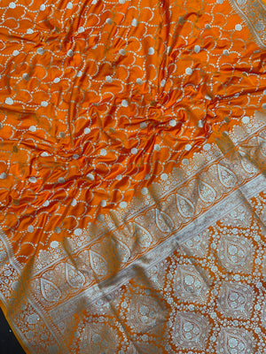 Traditional Semi Katan Silk Saree with Rich Banarasi Weave (venice Kataan)