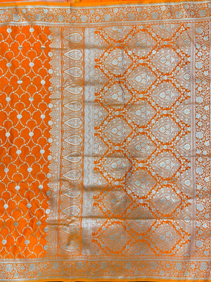 Traditional Semi Katan Silk Saree with Rich Banarasi Weave (venice Kataan)