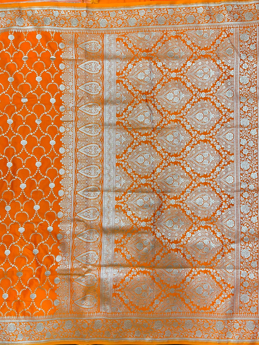 Traditional Semi Katan Silk Saree with Rich Banarasi Weave (venice Kataan)