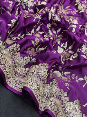 Traditional Semi Banarasi Kataan Silk Saree for Timeless Beauty (Venice Kataan)