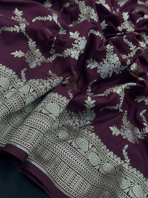 Traditional Semi Banarasi Kataan Silk Saree for Timeless Beauty (Venice Rabdi)