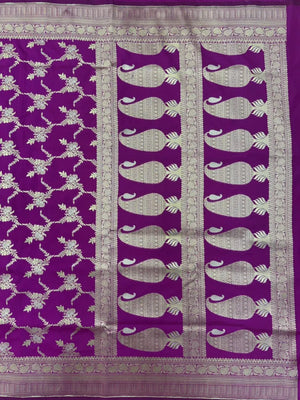 Traditional Semi Banarasi Kataan Silk Saree for Timeless Beauty (Venice Rabdi)