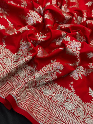 Traditional Semi Banarasi Kataan Silk Saree for Timeless Beauty (Venice Rabdi)