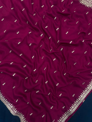 Designer Semi Banarasi Tussar Saree with Golden Zari Touch