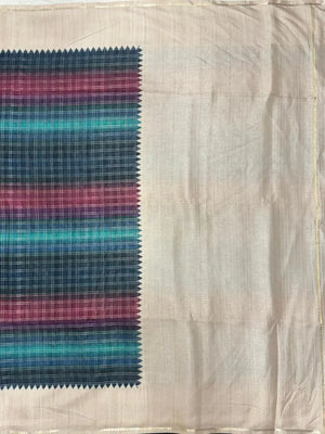 Classic Tasar Silk Saree – Grace Meets Tradition (Viscose Checks)