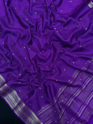 Graceful Malai Cotton Saree with Box Weave Design (Viscose Chex Bute)