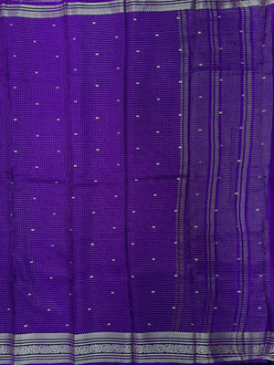 Graceful Malai Cotton Saree with Box Weave Design (Viscose Chex Bute)