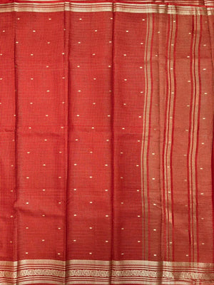 Graceful Malai Cotton Saree with Box Weave Design (Viscose Chex Bute)