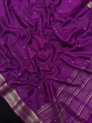 Graceful Malai Cotton Saree with Box Weave Design (Viscose Chex Bute)