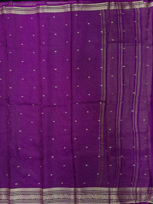 Graceful Malai Cotton Saree with Box Weave Design (Viscose Chex Bute)